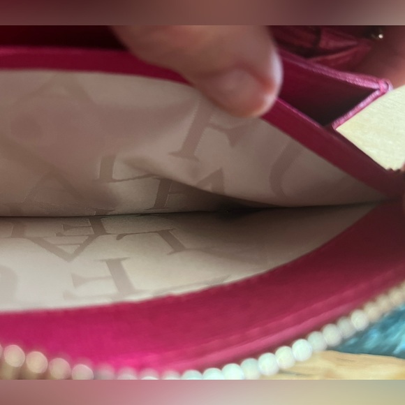 Furla Saffiano Leather Pink Zip around Wallet - Picture 12 of 13